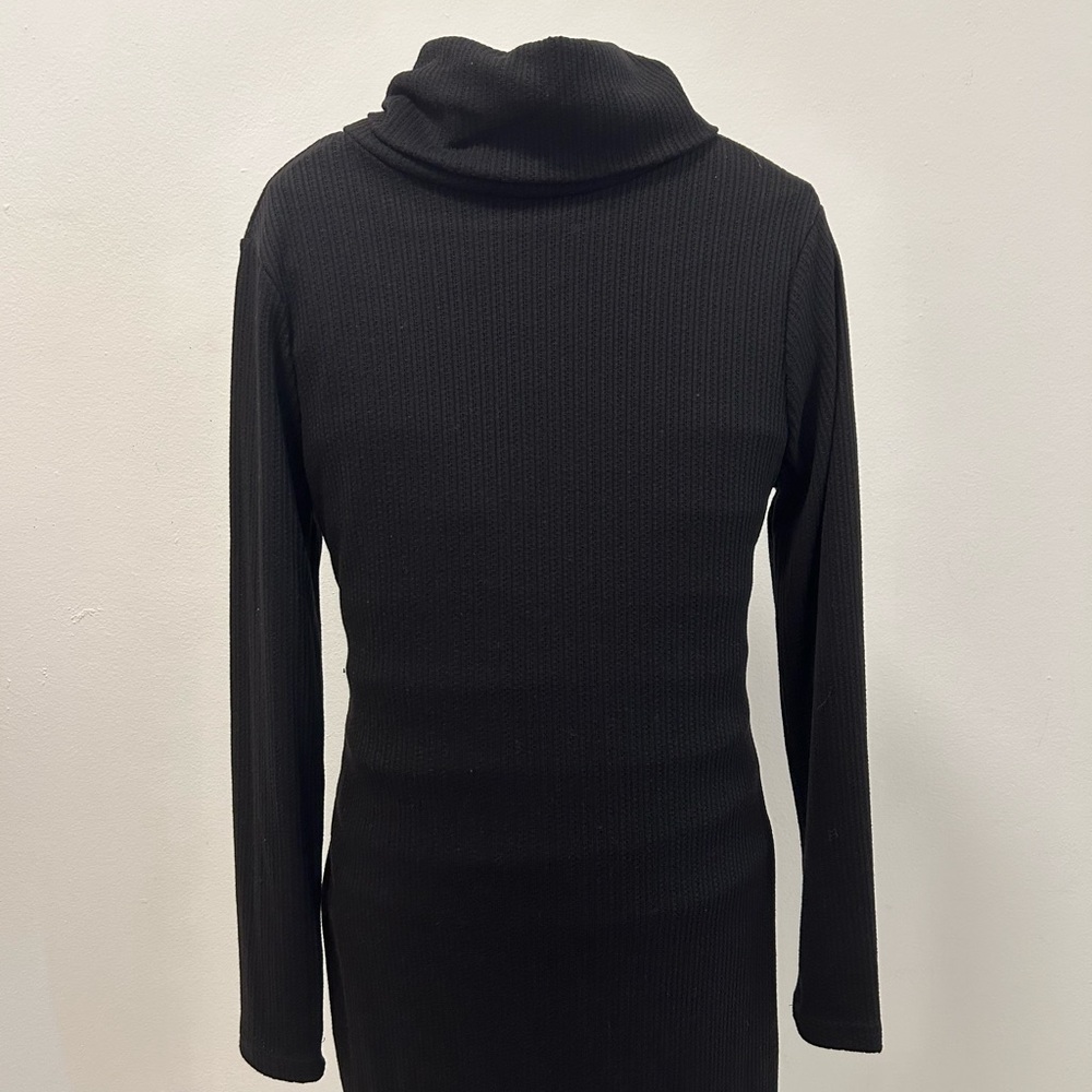 Black bodycon turtleneck dress